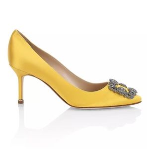 Manolo Blahnik Hangisi 70 Embellished Satin Pumps